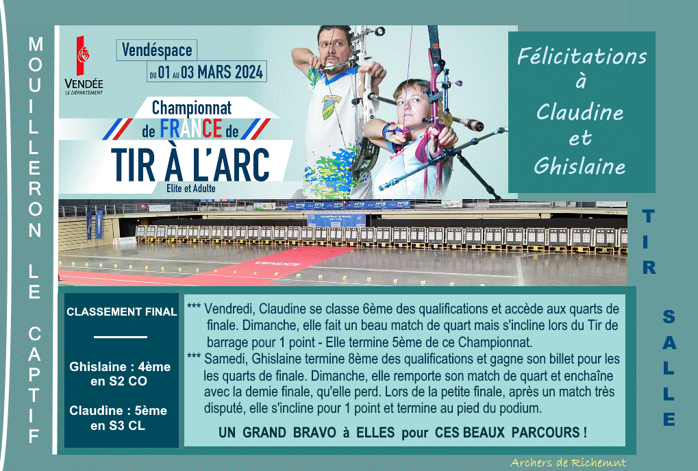 Championnat de France Tir en Salle – du 1er au 3 mars 2024