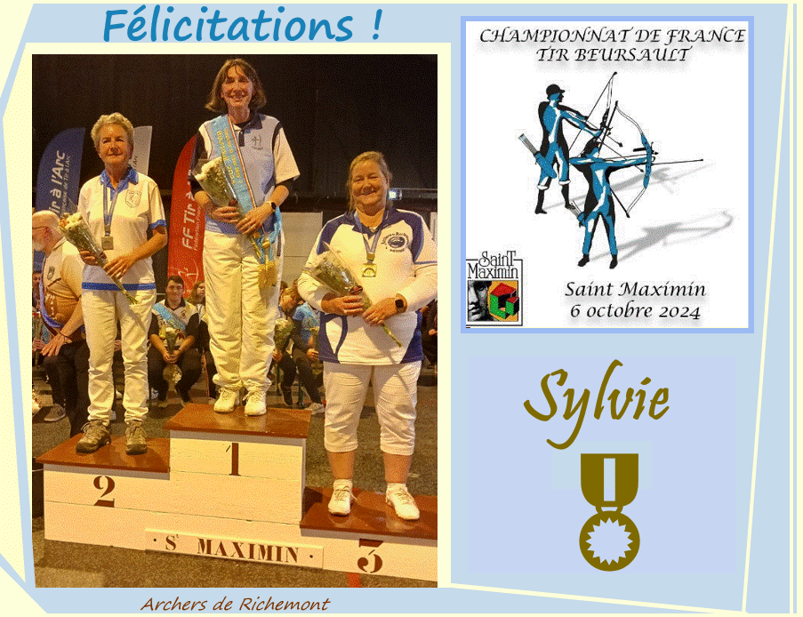 Championnat de France Tir Beursault : Sylvie en Bronze !