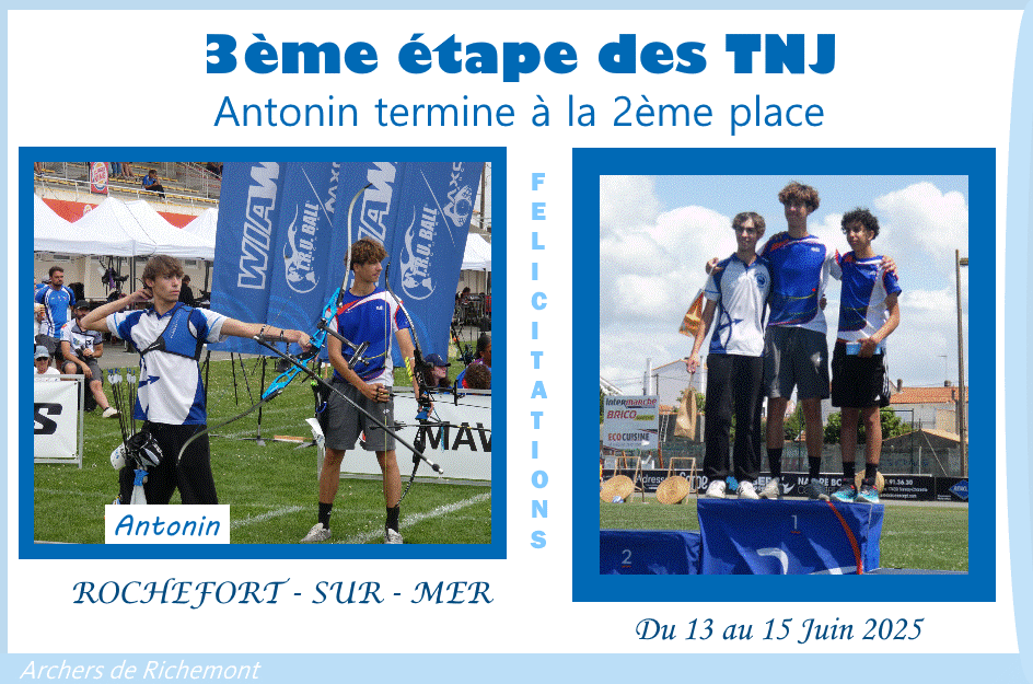 3ème manche TNJ – Rochefort sur Mer – du 13 au 15 Juin 2025